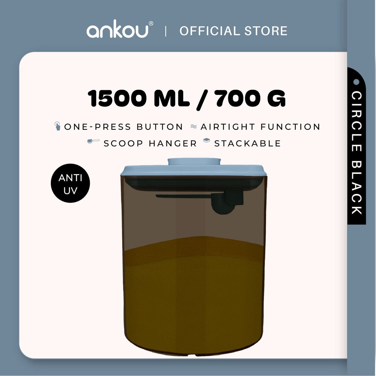 ANKOU Airtight Milk Powder Container - Circle (1500ml)