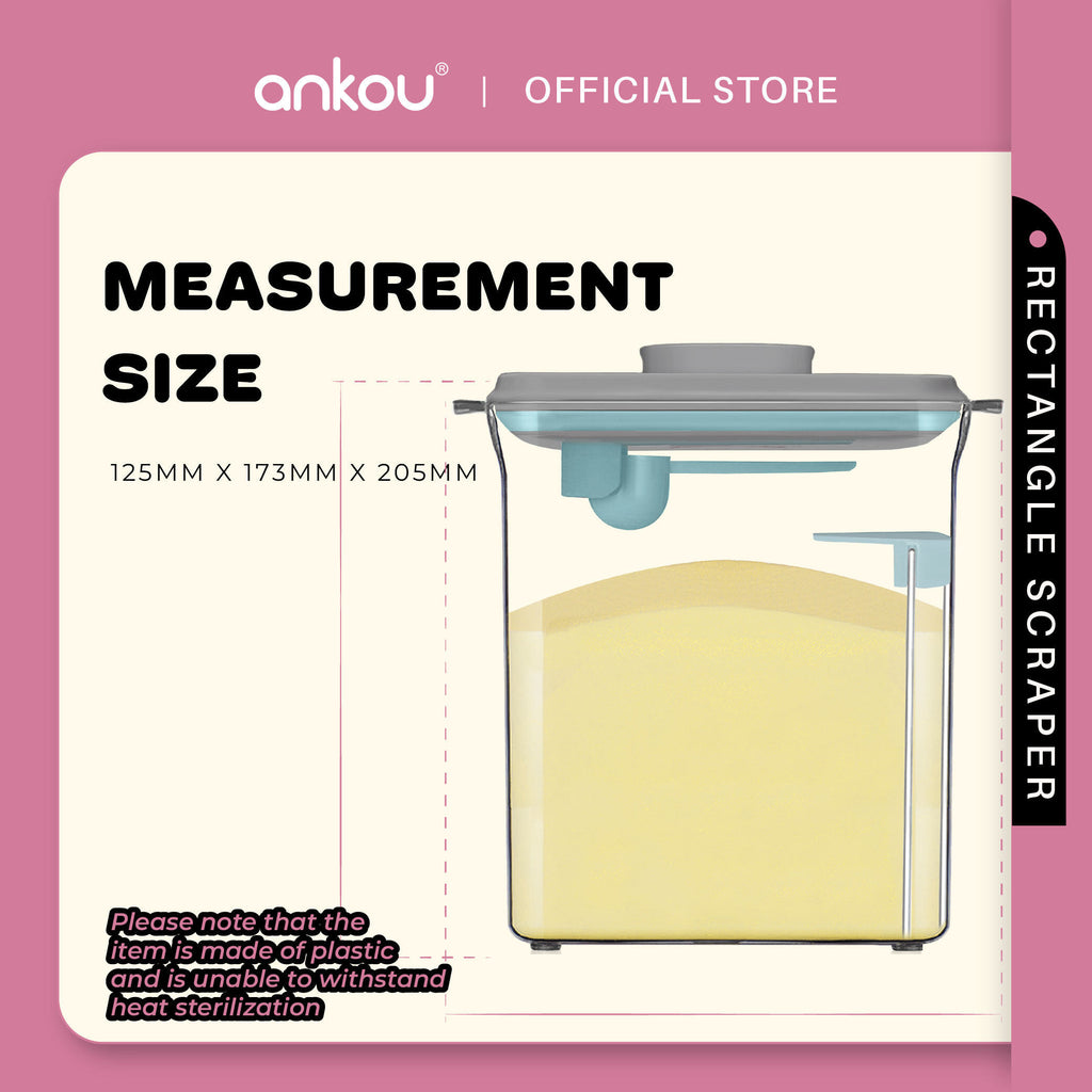 ANKOU Airtight Milk Powder Container With Scraper - Rectangle Scraper (2300ml)