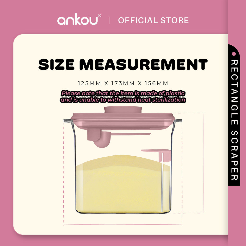 ANKOU Airtight Milk Powder Container With Scraper - Rectangle Scraper (1700ml)