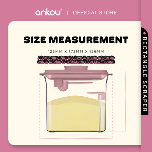 ANKOU Airtight Milk Powder Container With Scraper - Rectangle Scraper (1700ml)