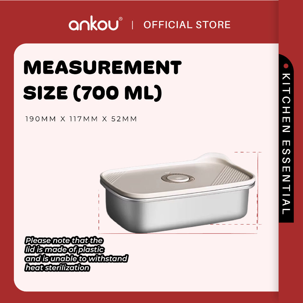 Ankou Food Storage Container - Stainless Steel 300ml / 500ml / 700ml / 1100ml