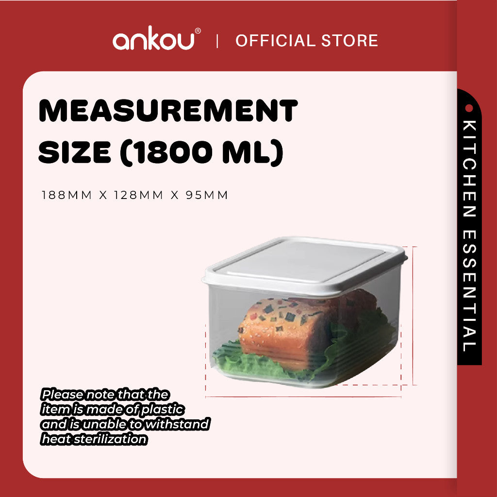 Ankou Food Storage Container - Plastic 650ml / 850ml / 1300ml / 1800ml
