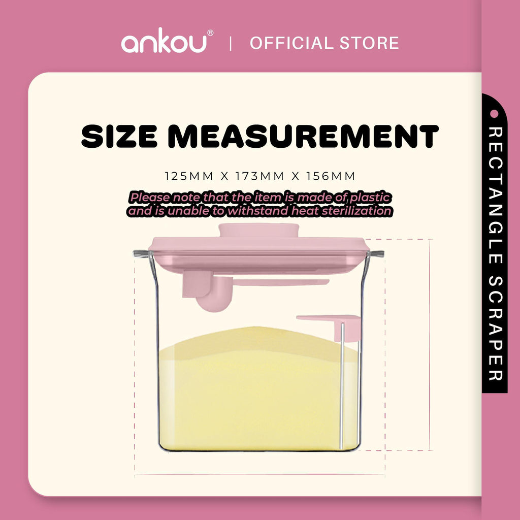 ANKOU Airtight Milk Powder Container With Scraper - Rectangle Scraper (1700ml)