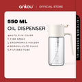 ANKOU 2-in-1 Glass Oil Dispenser & Oil Sprayer Bottle - 550ml