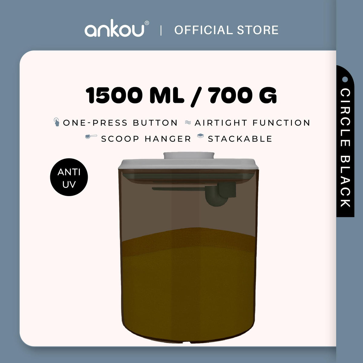 ANKOU Airtight Milk Powder Container - Circle (1500ml)
