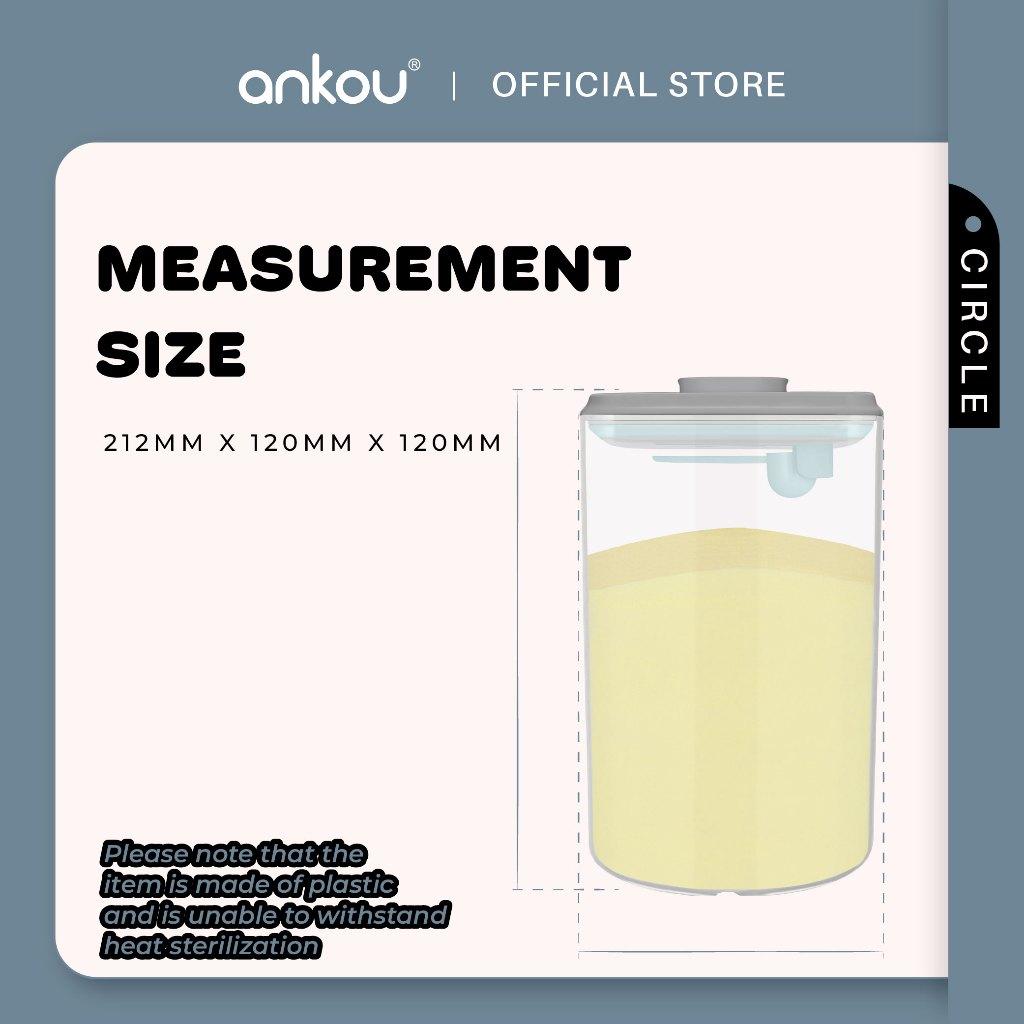 ANKOU Bekas Susu Kedap Udara Bulat (2000ml) - Circle Airtight Milk Powder Food Container