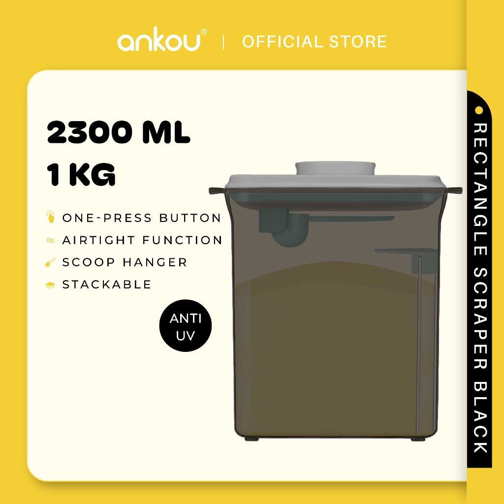 ANKOU Airtight Milk Powder Container With Scraper - Rectangle Scraper (2300ml)
