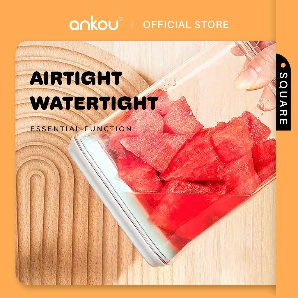 ANKOU Bekas Makanan & Snek Bayi Kedap Udara Segi Empat (1500ml) - Square Multi-Purpose Airtight