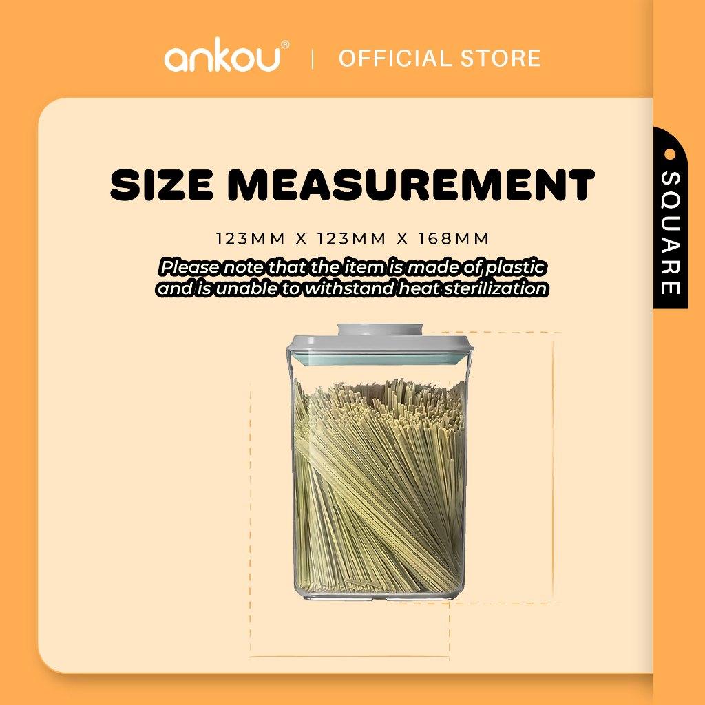 ANKOU Bekas Makanan & Snek Bayi Kedap Udara Segi Empat (1500ml) - Square Multi-Purpose Airtight