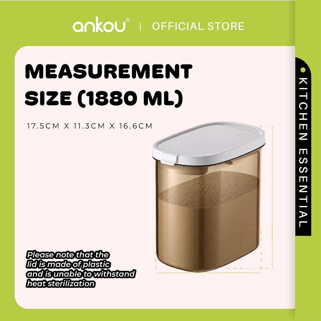 ANKOU Oval Milk Powder Container with Magnetic Scoop - 1800ml