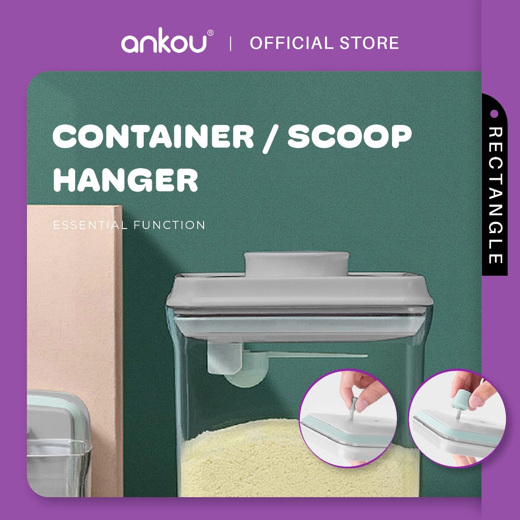 ANKOU Bekas Susu Kedap Udara Segi Empat/Bekas Makanan Ringan Bayi (2300ml) - Rectangle Airtight Milk Powder Container