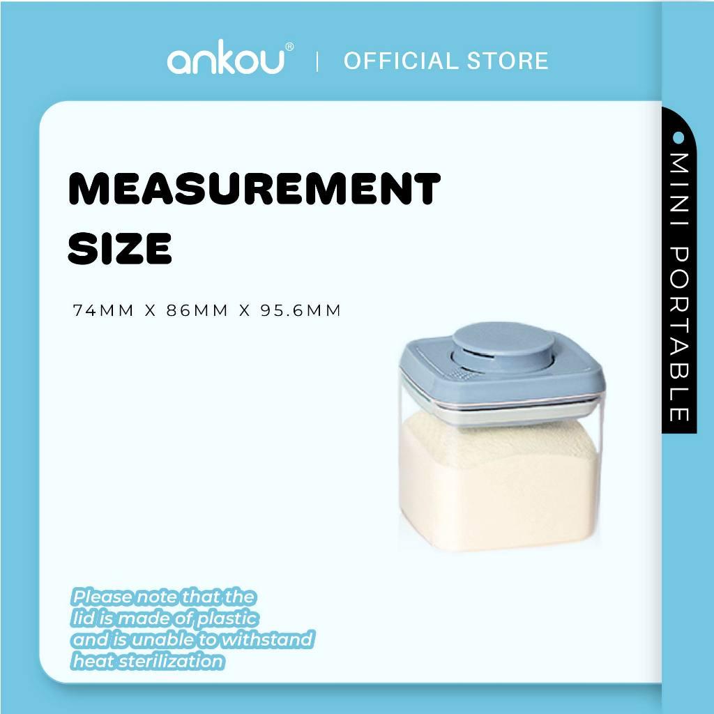 ANKOU Bekas Mini Susu & Snek Bayi Kedap Udara (320ml Segi Empat & Kunci Keselamatan, 250ml Bulat) - Mini Airtight