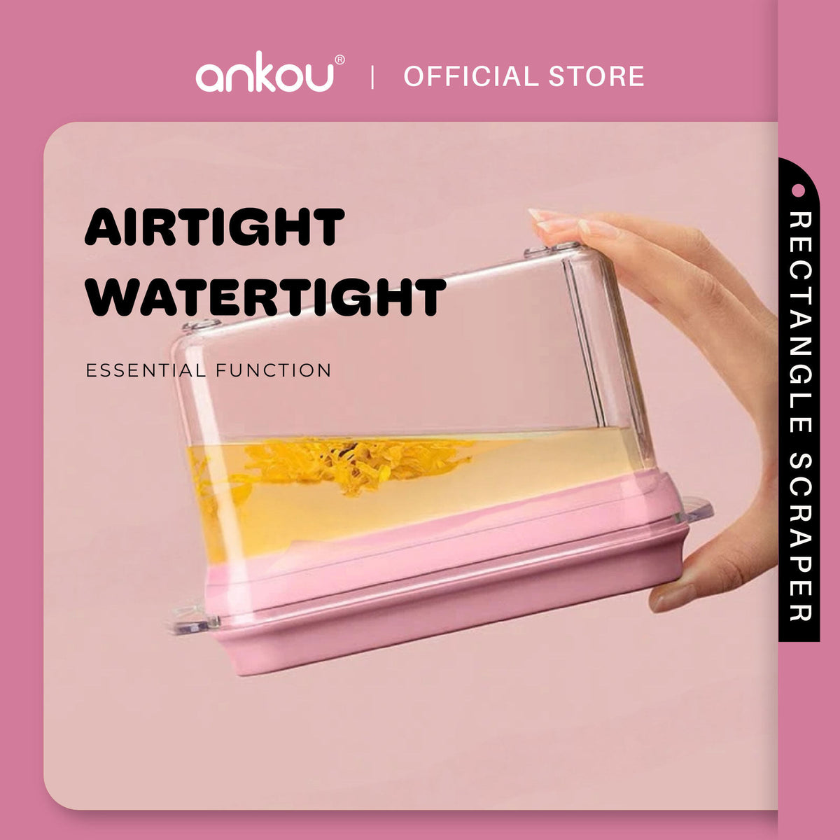 ANKOU Airtight Milk Powder Container With Scraper - Rectangle Scraper (1700ml)