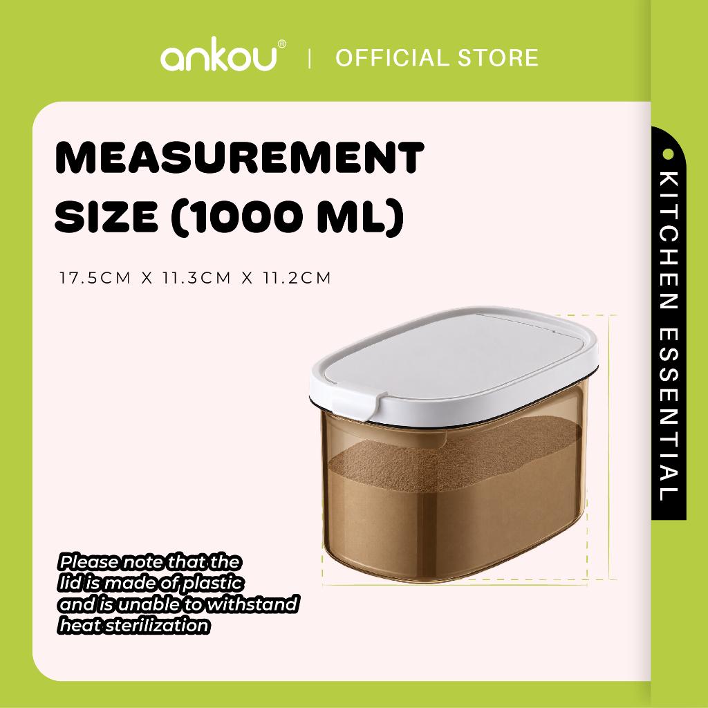 ANKOU Oval Milk Powder Container with Magnetic Scoop - 1000ml