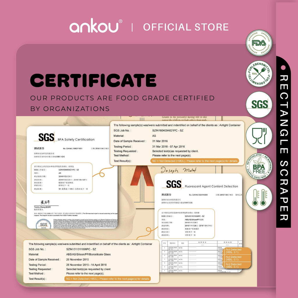ANKOU Airtight Milk Powder Container With Scraper - Rectangle Scraper (2300ml)