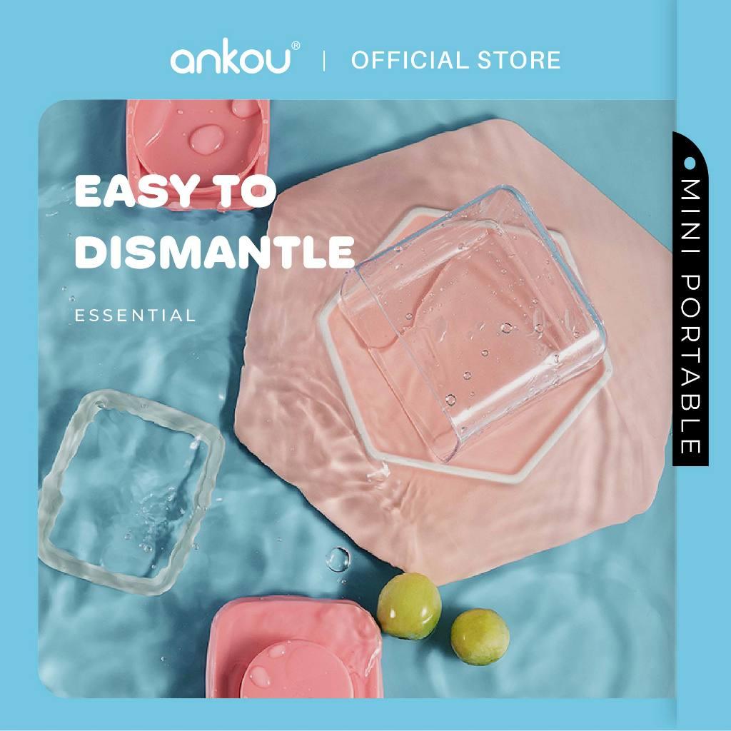 ANKOU Bekas Mini Susu & Snek Bayi Kedap Udara (320ml Segi Empat & Kunci Keselamatan, 250ml Bulat) - Mini Airtight