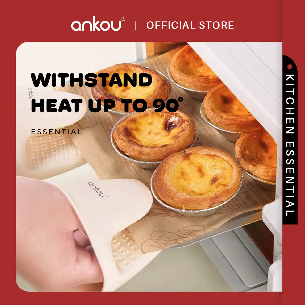 ANKOU Silicone Heat Guard Oven Mitten (Pair)
