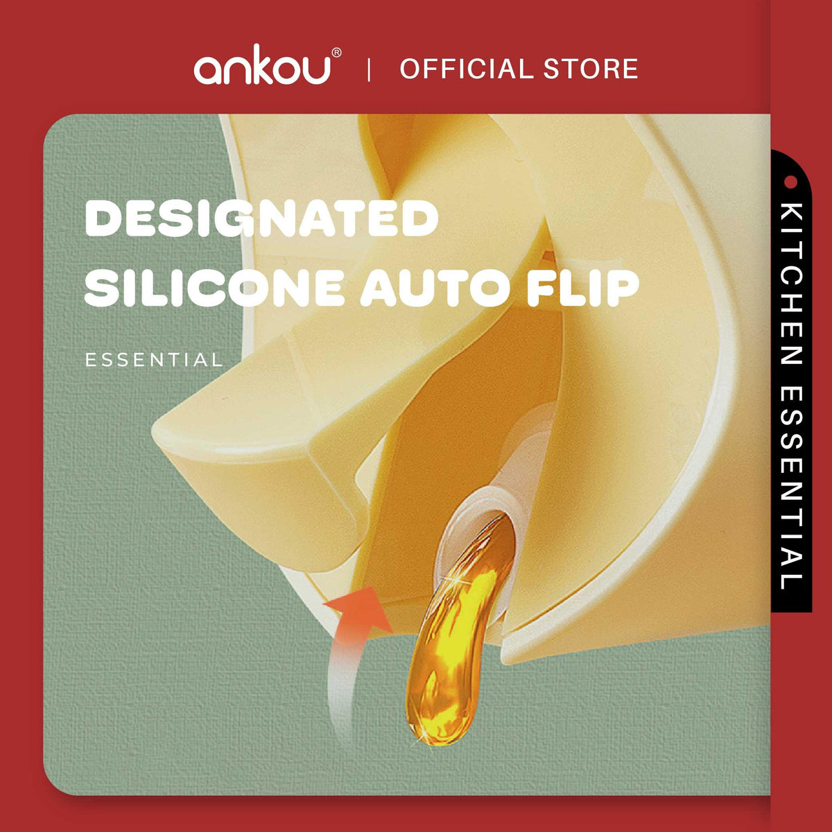 ANKOU Auto-Flip Cover Oil Dispenser (500ml)