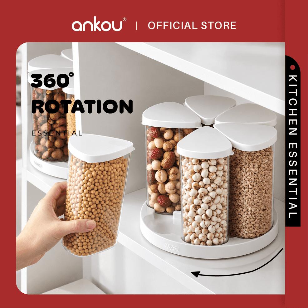 ANKOU Rotating Grains Storage Container - 690ml x 6