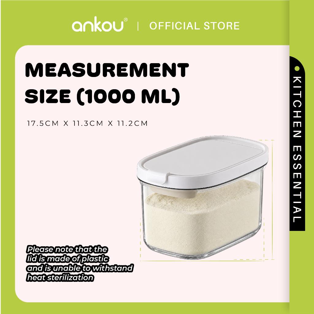 ANKOU Oval Milk Powder Container with Magnetic Scoop - 1000ml