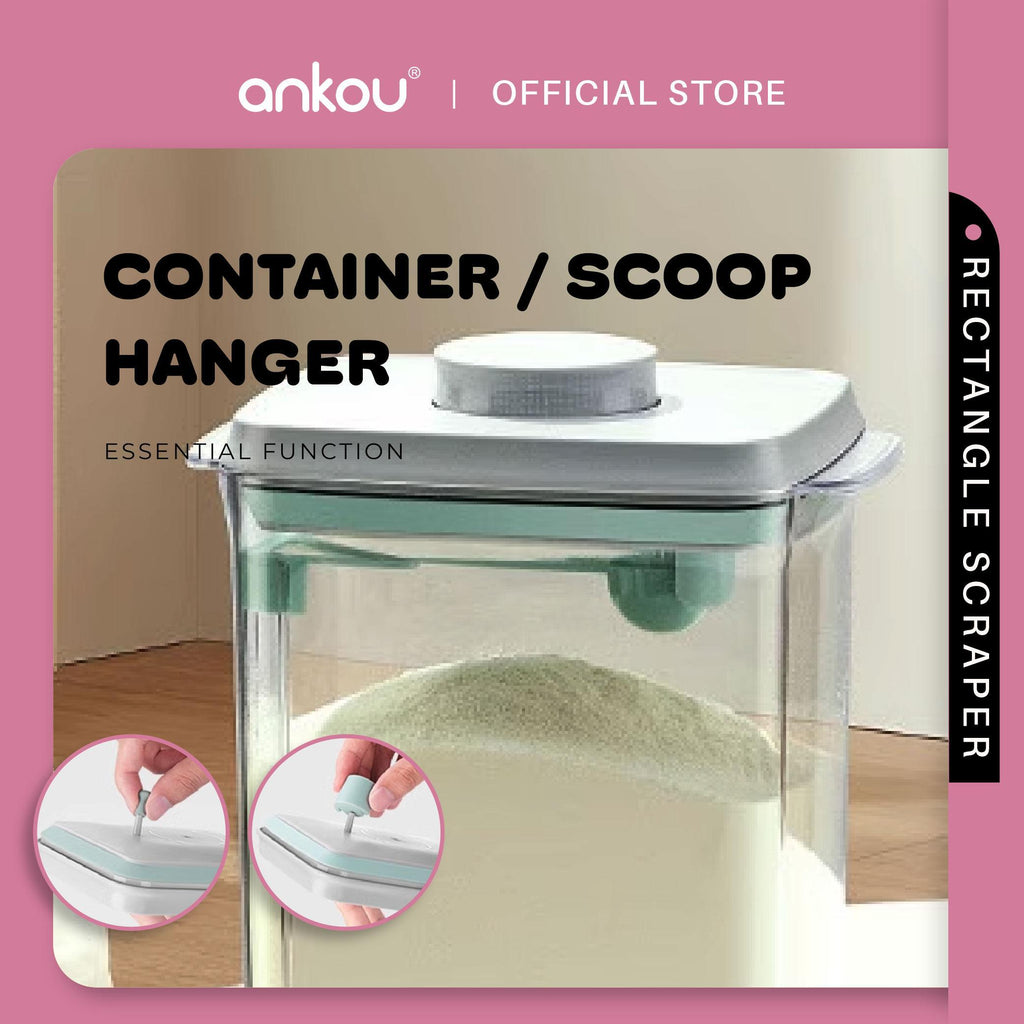ANKOU Airtight Milk Powder Container With Scraper - Rectangle Scraper (2300ml)