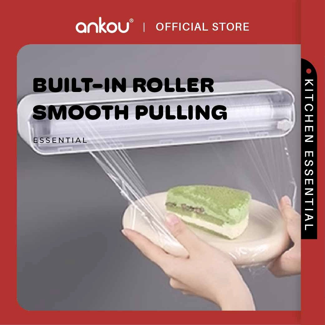 ANKOU Plastic Wrap Dispenser with 50mm Cling Film Roll