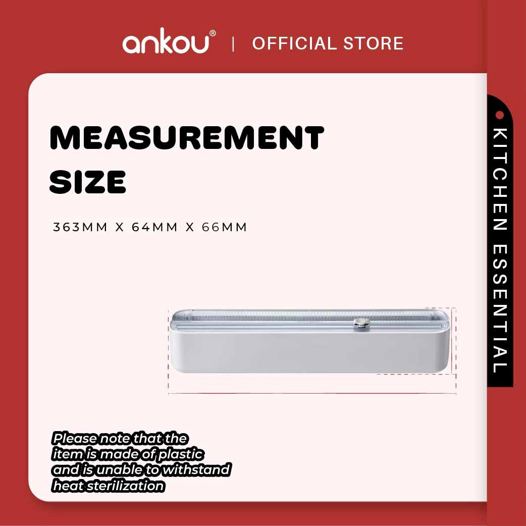 ANKOU Plastic Wrap Dispenser with 50mm Cling Film Roll