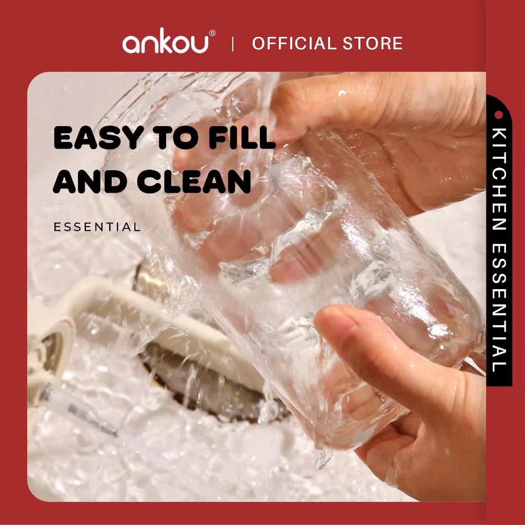 ANKOU 2-in-1 Glass Oil Dispenser & Oil Sprayer Bottle - 550ml
