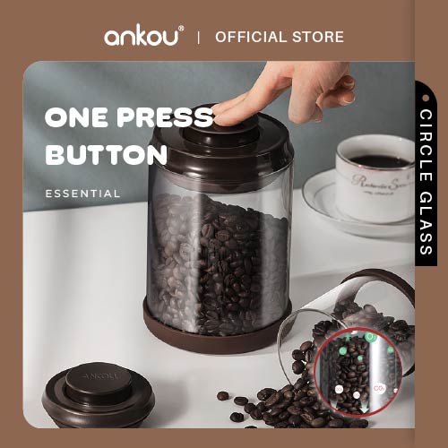ANKOU Airtight One-Way Airflow Glass Container - Circle Glass (1200ml)