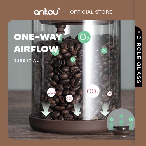 ANKOU Airtight One-Way Airflow Glass Container - Circle Glass (1700ml)