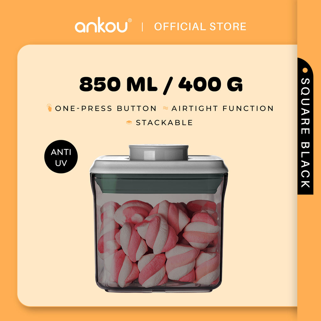 ANKOU Bekas Makanan & Snek Bayi Kedap Udara Segi Empat (850ml) - Square Multi-Purpose Airtight