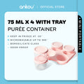Ankou Airtight 4 In 1 Mini Glass Portable Food Container - (75ML)