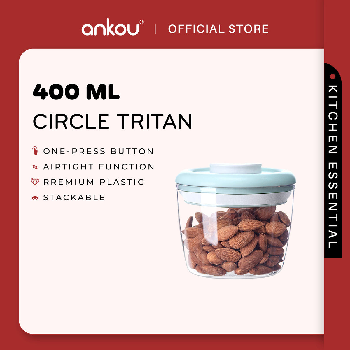 ANKOU Tritan Multi-Purpose Airtight Food Container (400ml)