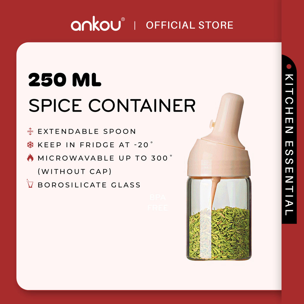ANKOU Seasoning Container with Expandable Spoon (250ml)