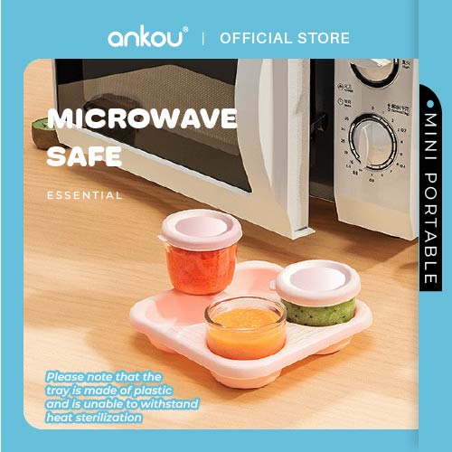 Ankou Airtight 4 In 1 Mini Glass Portable Food Container - (75ML)