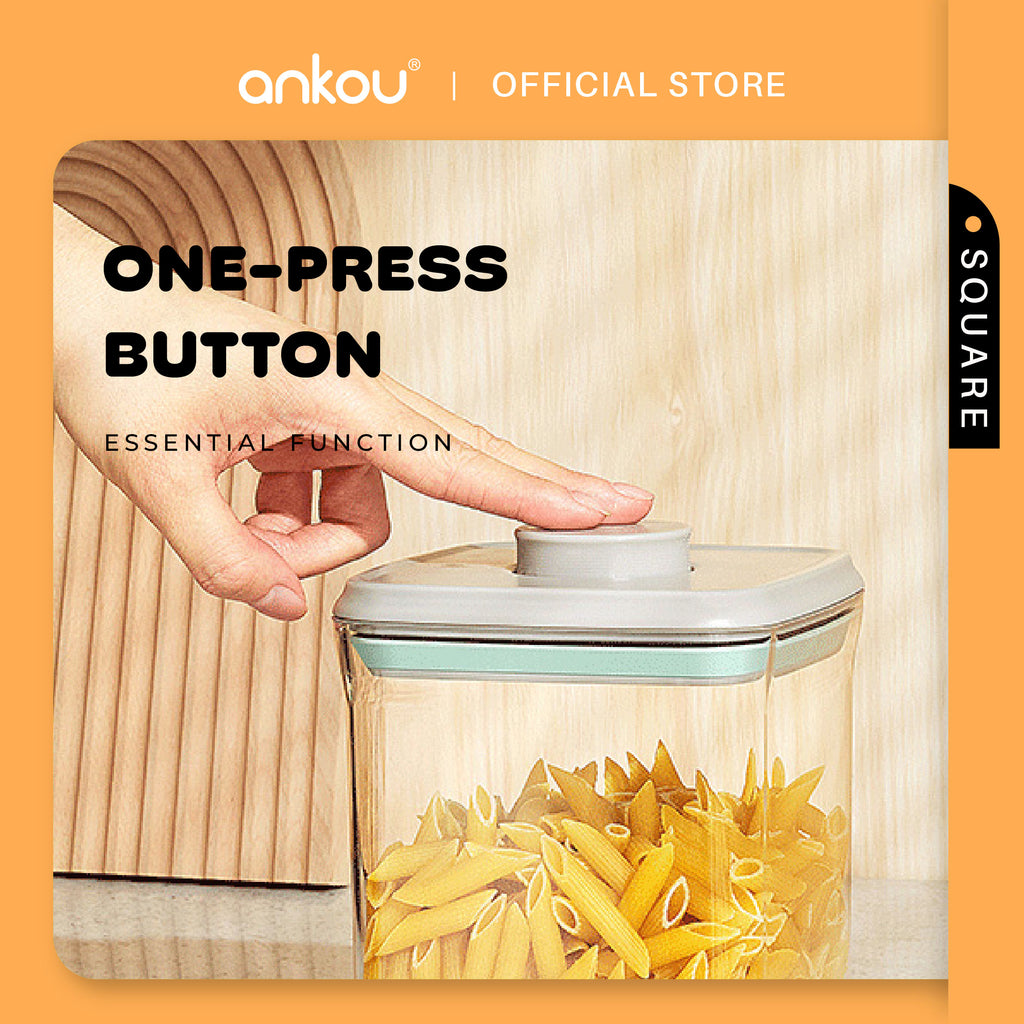 ANKOU Bekas Makanan & Snek Bayi Kedap Udara Segi Empat (850ml) - Square Multi-Purpose Airtight