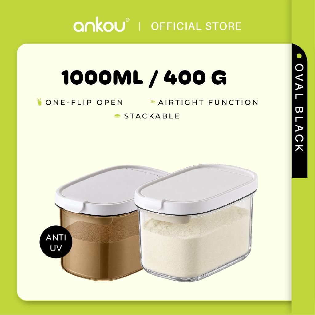 ANKOU Oval Milk Powder Container with Magnetic Scoop - 1000ml