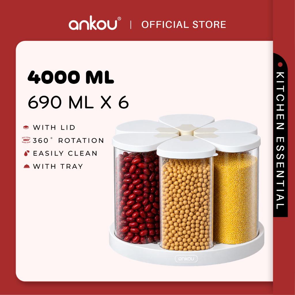 ANKOU Rotating Grains Storage Container - 690ml x 6