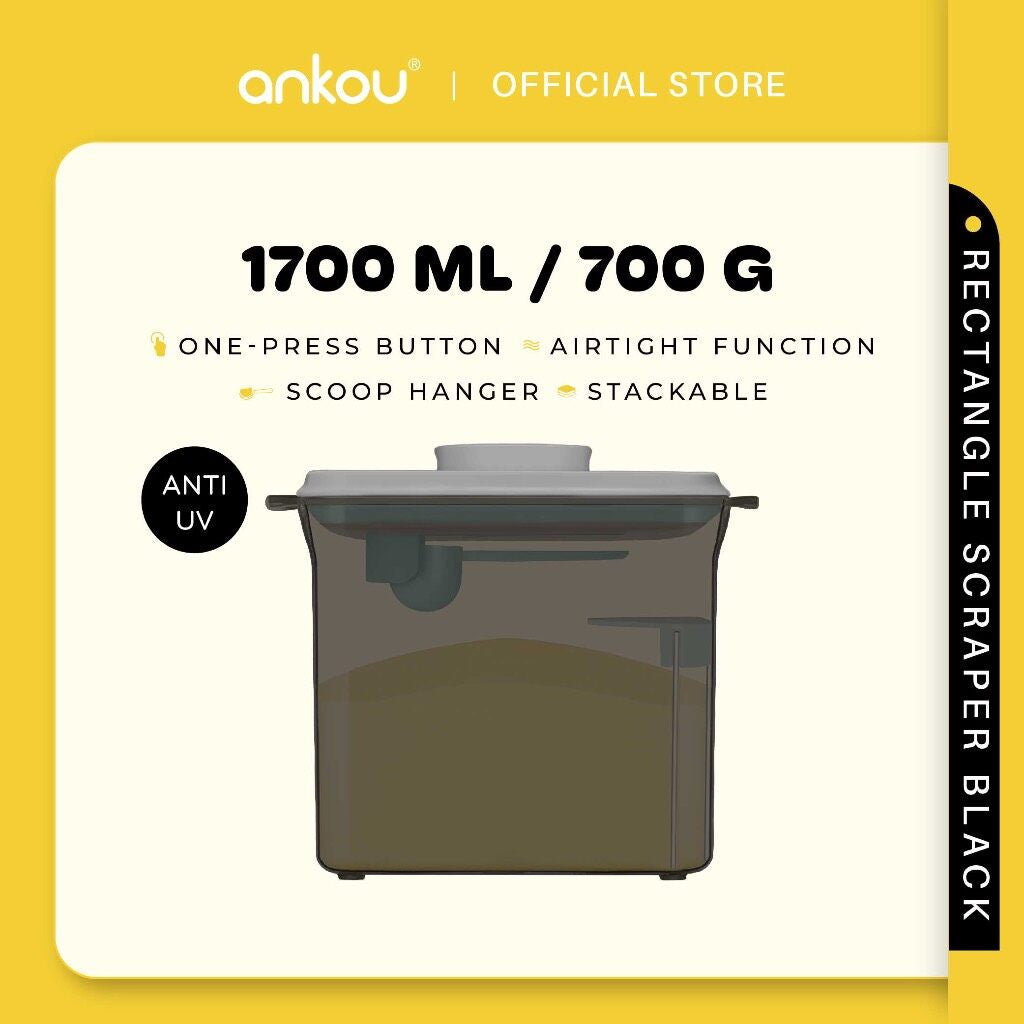 ANKOU Airtight Milk Powder Container With Scraper - Rectangle Scraper (1700ml)