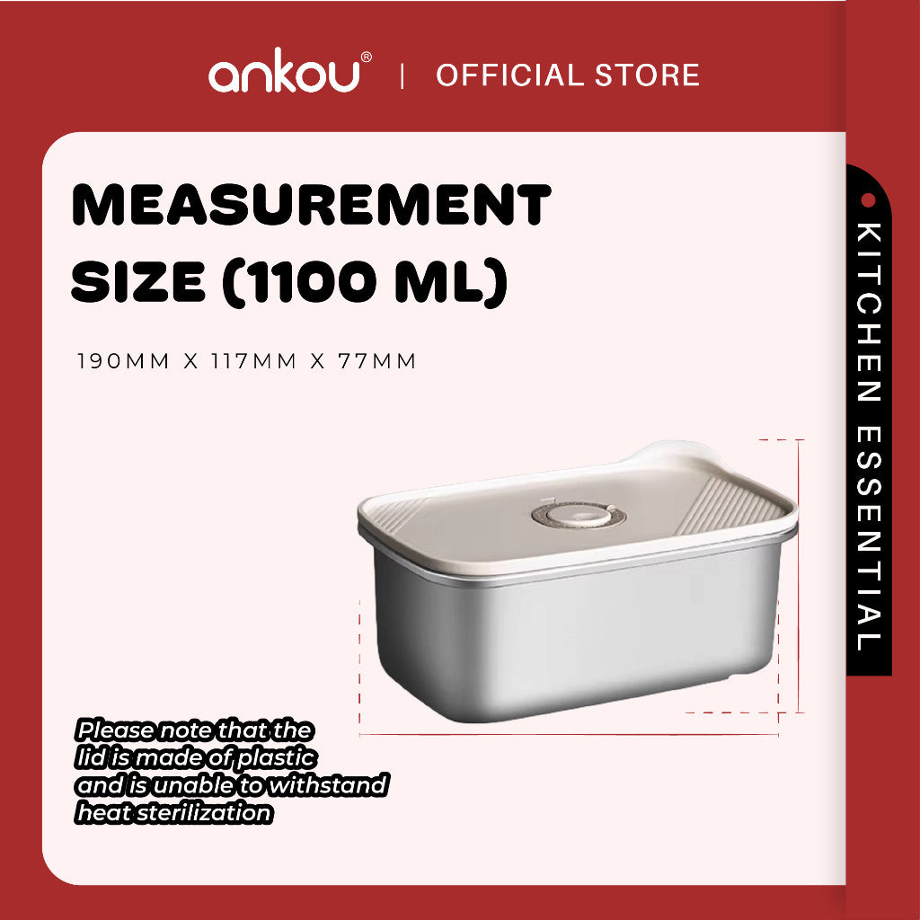 Ankou Food Storage Container - Stainless Steel 300ml / 500ml / 700ml / 1100ml