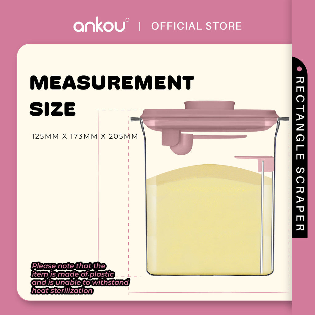 ANKOU Airtight Milk Powder Container With Scraper - Rectangle Scraper (2300ml)