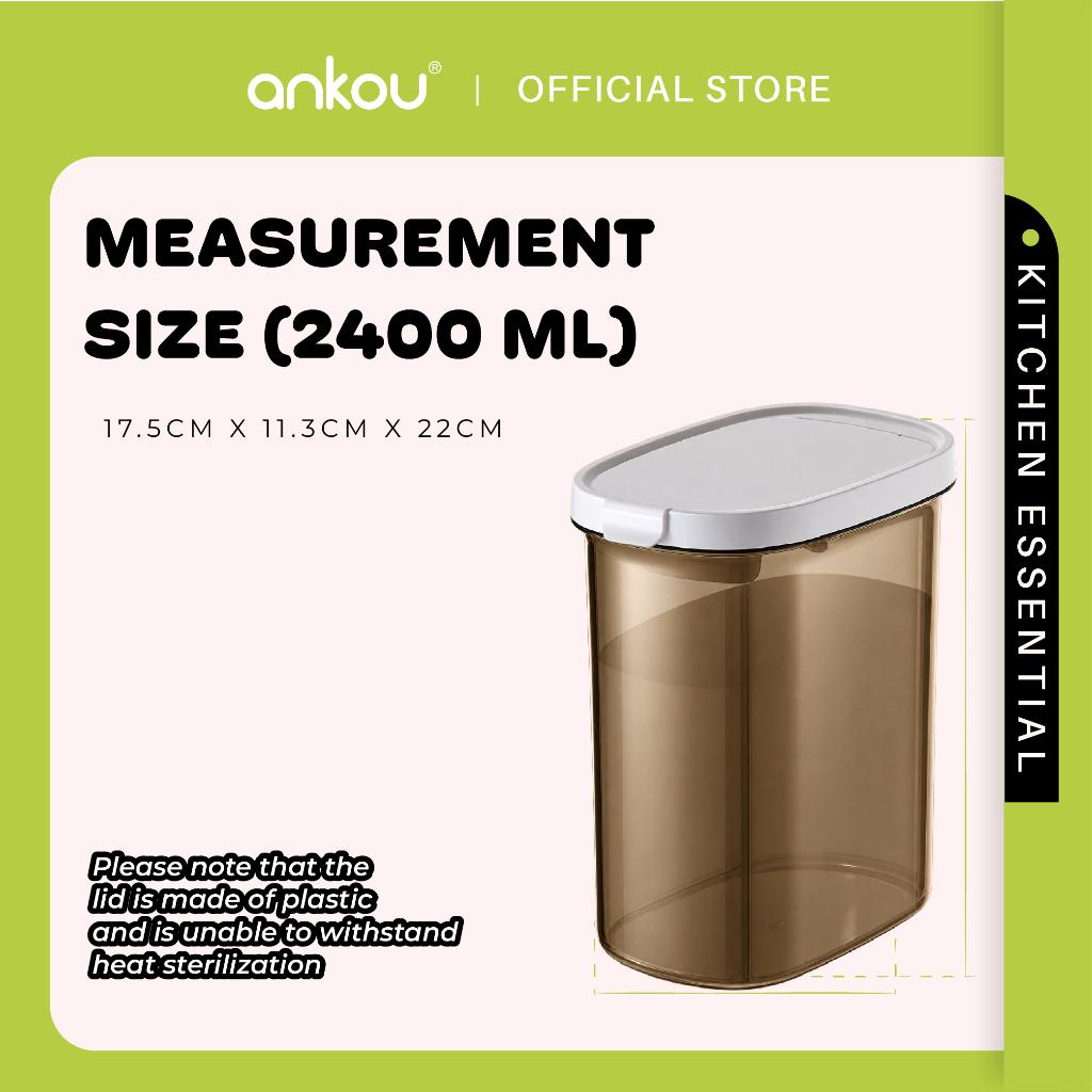 ANKOU Oval Milk Powder Container with Magnetic Scoop - 2400ml
