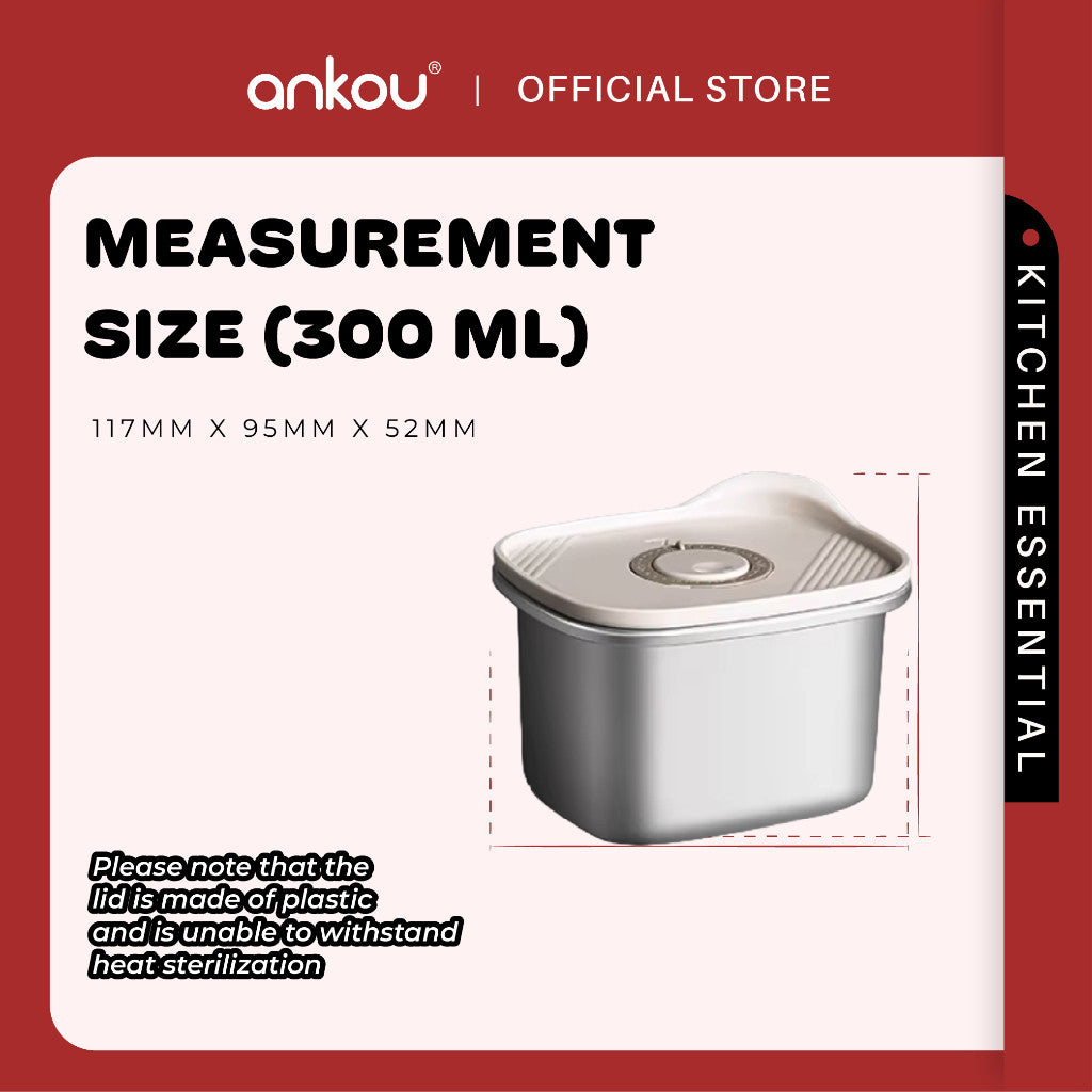 Ankou Food Storage Container - Stainless Steel 300ml / 500ml / 700ml / 1100ml