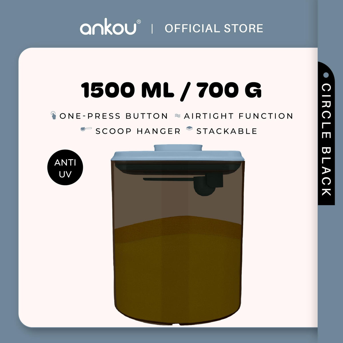 ANKOU Airtight Milk Powder Container - Circle (1500ml)