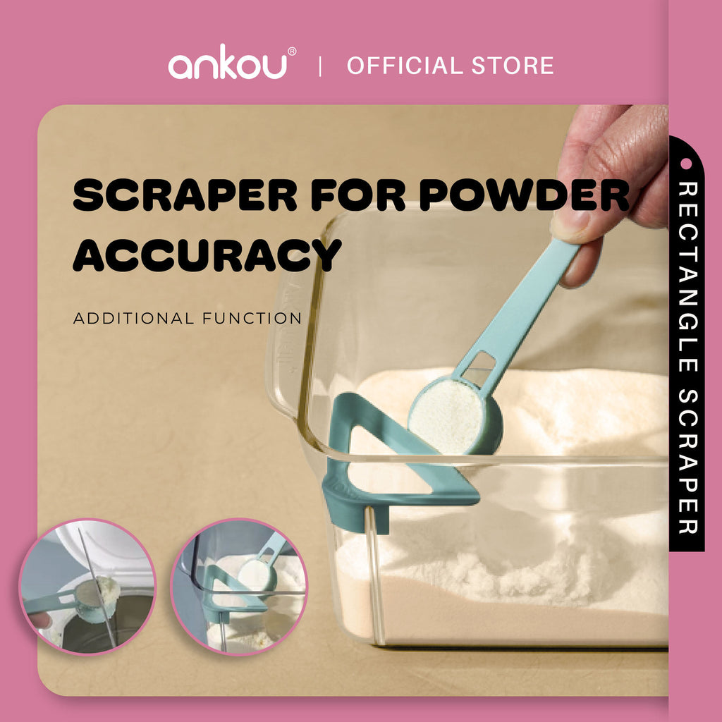 ANKOU Airtight Milk Powder Container With Scraper - Rectangle Scraper (1700ml)