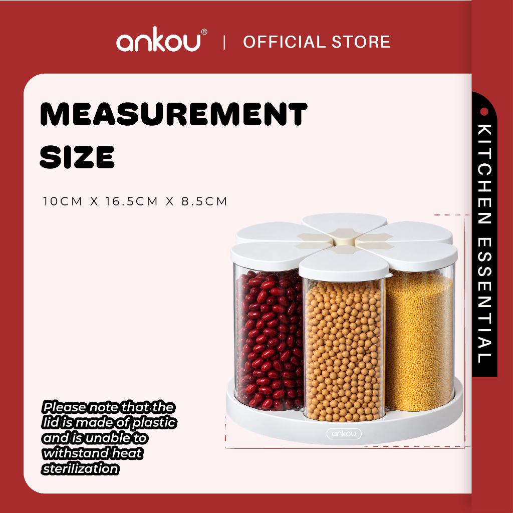 ANKOU Rotating Grains Storage Container - 690ml x 6