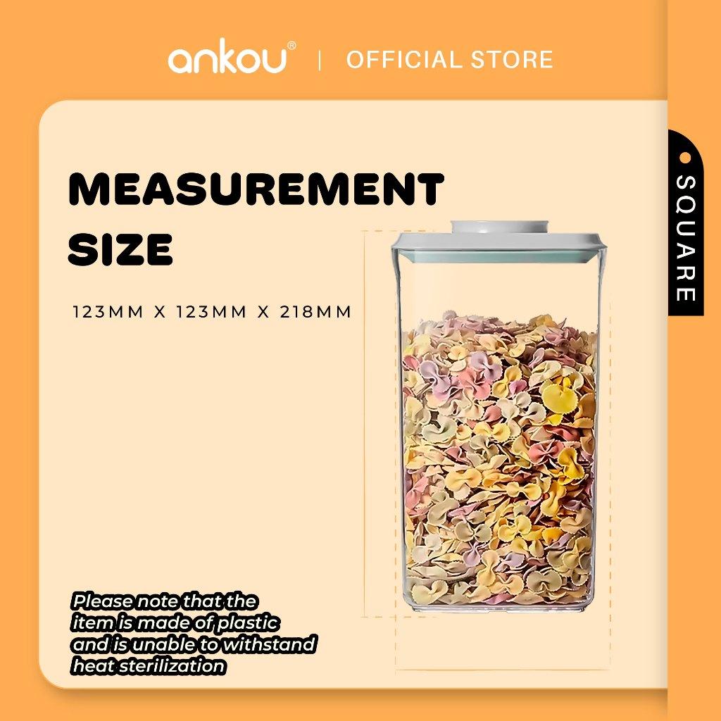 ANKOU Bekas Makanan & Snek Bayi Kedap Udara Segi Empat (2000ml) - Square Multi-Purpose Airtight