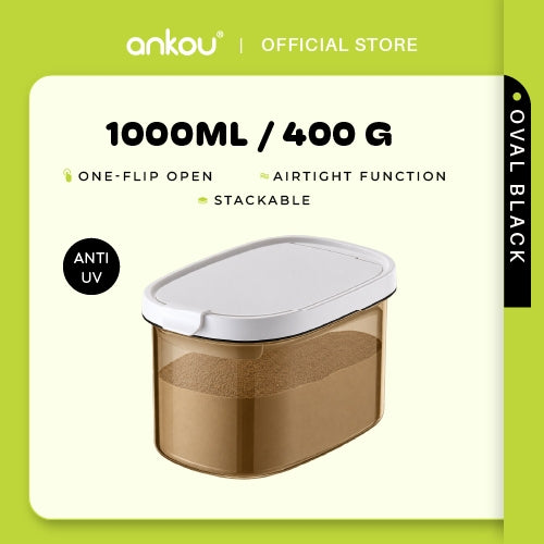 ANKOU Oval Milk Powder Container with Magnetic Scoop - 1000ml