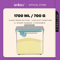 ANKOU Bekas Susu Kedap Udara Segi Empat/Bekas Makanan Ringan Bayi (1700ml) - Rectangle Airtight Milk Powder Container
