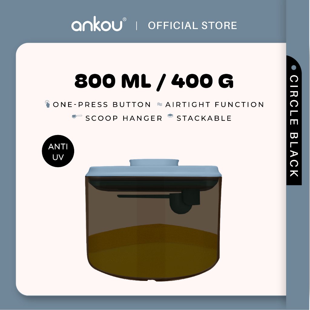 ANKOU Bekas Susu Kedap Udara Bulat (800ml) - Circle Airtight Milk Powder Food Container